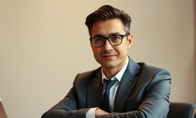 A confident and professional-looking person sitting at a desk, dressed in a smart suit, making eye contact with the camera. The lighting is warm and flattering, creating a sense of authority and competence. The background is a neutral, slightly blurred office setting, conveying a sense of a formal interview environment. The pose and expression suggest an engaged, attentive, and approachable demeanor, ready to guide the interviewee through the process. The overall atmosphere is one of a welcoming, knowledgeable, and experienced interviewer who can put the candidate at ease while assessing their fit for the role. A confident and professional-looking person sitting at a desk, dressed in a smart suit, making eye contact with the camera. The lighting is warm and flattering, creating a sense of authority and competence. The background is a neutral, slightly blurred office setting, conveying a sense of a formal interview environment. The pose and expression suggest an engaged, attentive, and approachable demeanor, ready to guide the interviewee through the process. The overall atmosphere is one of a welcoming, knowledgeable, and experienced interviewer who can put the candidate at ease while assessing their fit for the role.