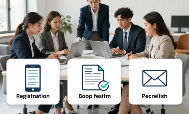 A visually engaging step-by-step guide on activating insurance, featuring a clean and organized layout. In the foreground, create an illustrated checklist with three distinct steps, each visualized with icons: a smartphone for registration, a form for details submission, and a confirmation email. The middle ground showcases a diverse group of professionals in smart business attire, collaborating around a desk with laptops, analyzing documents, and discussing processes, exuding teamwork and clarity. The background presents a bright, modern office environment with large windows, soft natural lighting, and comfortable seating, fostering a sense of professionalism and efficiency. The overall atmosphere should be encouraging and informative, with a focus on clarity and accessibility in the insurance activation process. A visually engaging step-by-step guide on activating insurance, featuring a clean and organized layout. In the foreground, create an illustrated checklist with three distinct steps, each visualized with icons: a smartphone for registration, a form for details submission, and a confirmation email. The middle ground showcases a diverse group of professionals in smart business attire, collaborating around a desk with laptops, analyzing documents, and discussing processes, exuding teamwork and clarity. The background presents a bright, modern office environment with large windows, soft natural lighting, and comfortable seating, fostering a sense of professionalism and efficiency. The overall atmosphere should be encouraging and informative, with a focus on clarity and accessibility in the insurance activation process how to activate insurance