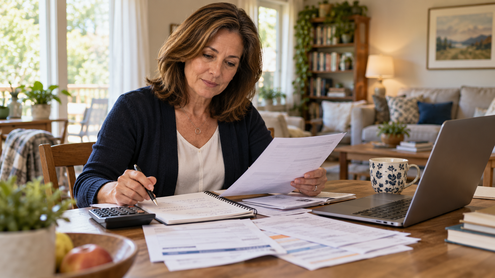 How can someone ensure their finances are in order before making a career change at 50? A professional reviews a monthly budget and training costs.