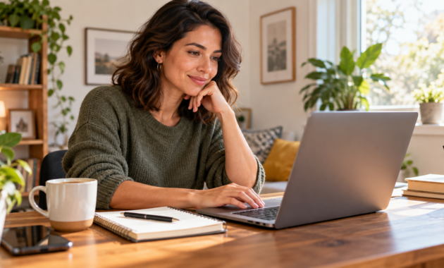 Social media for job search: a job seeker reviewing career opportunities on a laptop.