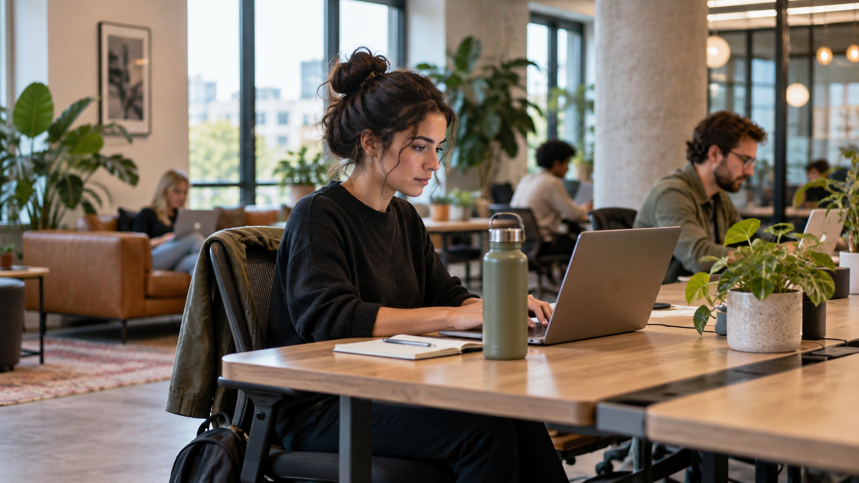 Best places to work remotely: Where can I work besides home? Coworking desk.
